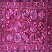 Ahgly Company Indoor Rectangle Oriental Pink Industrial Area Rugs, 7 '10'