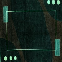 Ahgly Company вътрешен правоъгълник ориенталски тюркоазено сини килими за модерна зона, 8 '12'