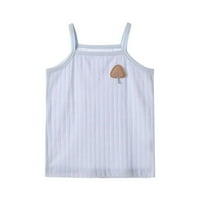 Тениска на Rovga за момиче лятно момиче със солидна памучна смес камизол без ръкави за състезание по реколтата за реколта с къс