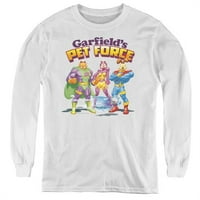 Trevco Garfield & Heroes очакват младежта тениска с дълъг ръкав, бяла - малка