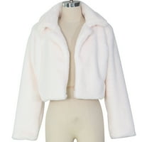Riforla Fashion Women Coat Fluffy Count Down Coll CORT TOP Кратко разхлабени палто жилетка за жени бели XXL