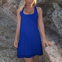 Dyegold Sundresses for Women Небрежен плаж - мини рокли за жени парти квадратни шия без ръкави без ръка