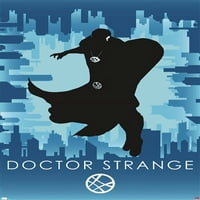 Marvel Heroic Silhouette - Доктор Странно стенен плакат с Pushpins, 22.375 34