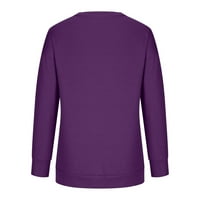 Aboser Fall Clothes for Women Crewneck Sweatshirt Trendy Graphic Rishes Небрежни върхове с дълъг ръкав свободни годни удобни лек