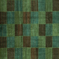 Ahgly Company Indoor Rectangle Checkered Turquoise Blue Modern Area Rugs, 7 '9'