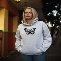 Monarch Butterfly Handshawn Hoodie Жени -разно от Shutterstock, женски 3x -голям