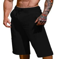 Мъжки панталони еластични талии подрязани панталони твърди цветни дъна мъже работа с дължина на прасеца черно 3xl
