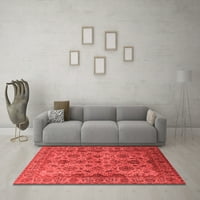 Ahgly Company Indoor Round Oriental Red Industrial Area Rugs, 8 'кръг