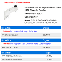 Резервоар за разширяване - съвместим с - Chevy Cavalier 1997