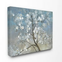 Ступел Начало Дéкор цвете дърво цъфти синьо живопис платно стена изкуство от главната линия студио