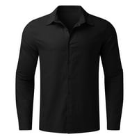 iopqo поло ризи за мъже мъжки лятно памучно бельо твърдо небрежно плюс размер разхлабена риза Мъжки отхвърлете яката с дълги ръкави ризи ризи с дълъг ръкав за мъже че?