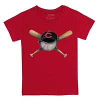 Toddler Tiny Turnip Red Cincinnati Reds Hat Cross Bats Тениска