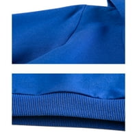 Бомотоо деца топло пуловер животински печат свободни качулки спорт небрежен суичър с дълъг ръкав цветно синьо