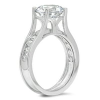 3. CT Brilliant Round Cut Истински култивиран диамант Si1-Si J-k 14K Бели злато годеж сватбен булчински комплект дизайнер Ring