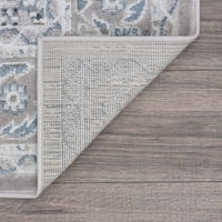 Блаженство Черги Нексус традиционна ориенталска кухня закрит килим бегач в сиво, 2'7'