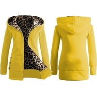Клирънс дамски палта модни дамски топло фау палто яке зима леопард дълъг ръкав връхни дрехи