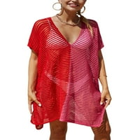Glonme Lady Summer Beach Sundress Кратка мини рокля бански костюм страничен процент покрива празнични секси прикрития v Вратна