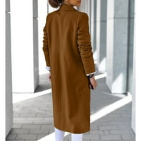 Binmer зимно палто за жени плюс размер ревел твърд цвят копче яке с дълъг ръкав кардиган върхове палто блуза