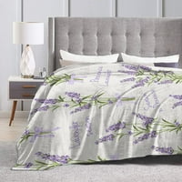 Акварелни лавандулови цветя хвърлят одеяло ултра меко топло през целия сезон декоративни одеяла от руно за леглото стол диван
