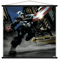Marvel Comics - Captain America - Плакат за комична стена с дървена магнитна рамка, 22.375 34