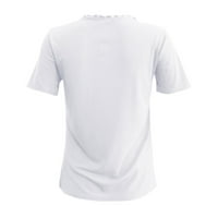 Лятна проста плътна цветна дантелена яка с къси ръкави тениска небрежна горна бяла спанде риза жени валентинни ризи за жени