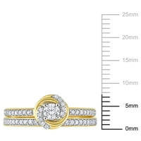 Миабела Дамски карат Т. в. диамант 14 карата жълто злато цветен дизайн групиран ореол булчински комплект
