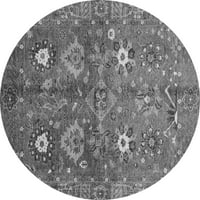 Ahgly Company Indoor Round Ориенталски сиви традиционни килими, 5 'кръг