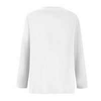 Ронг Юн Женски върхове Облечени ежедневни качулки за женска риза блуза Блуза Небрежни разхлабени ризи с дълъг ръкав от печат v