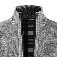 Модни марки Мъже ризи с дълъг ръкав Прочистване на рентабилни солидни пуловери с цип макет на шията Отпуснато годни пуловер Нови