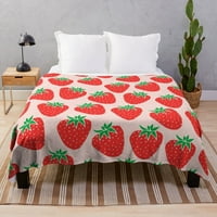 Шаблон фланелен хвърляне на одеяло за диван диван легло спалня супер меко топло уютни момичета на къмпинг Подаръци Пресни ягодови плодове