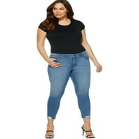 Sofia Jeans Women's Plus Size Rosa Curvy Ripped Hem High-Waist Ankle Jeans