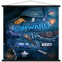 Disney Pixar Onway - Плакат за стена на якето с дървена магнитна рамка, 22.375 34
