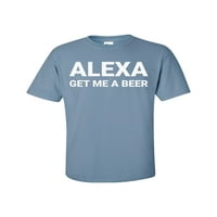 Забавно Alexa Вземете ми бира възрастен с къс ръкав тениска-камък син-5xl