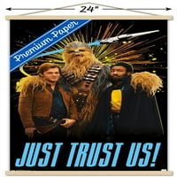 Междузвездни войни: Соло - Доверете се на американския плакат за стена с дървена магнитна рамка, 22.375 34