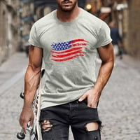 Мъжки памучни бельо върхове отстъпка продажба на САЩ флаг отпечатък тениски облекло мода лято ризи с къс ръкав за свободното време