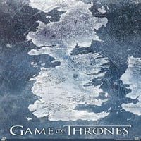 Игра на тронове-зимна карта плакат за стена с пуш щифтове, 14.725 22.375