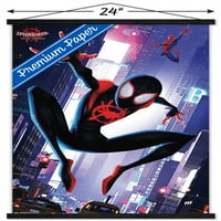 Marvel Spider -Man - в плаката за паяк - улична стена с дървена магнитна рамка, 22.375 34