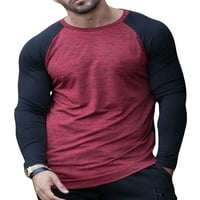 Мъжки върхове с дълъг ръкав тениска Екипаж Тениски на тениски за мъжки блуза ежедневно износване на пуловер градиент бял XL