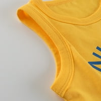 B91XZ летни върхове за малко деца деца бебета момичета Писмо номер без ръкави без ръкавици от екипаж на тениски от тениски от