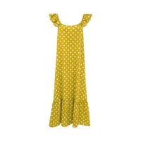 Pedort жени Небрежни рокли с къс ръкав Туника горна суинг тениска свободна рокля Небрежни рокли рокли жълти, S
