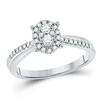 Диамантената сделка 10kt бяло злато дамски кръгла диамантен овален клъстер пръстен cttw