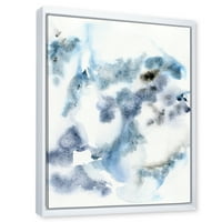 Дизайнарт 'абстракт от облаци тъмно син цвят' модерна рамка платно стена арт принт
