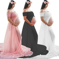 Sunjoy Tech майчинство от рамо шифонска рокля за фотография сплит преден макси рокля за бременност за фотосесия