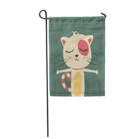 Дете сладко котешко момиче лице Хипстър принцеса готино градинско знаме декоративно знаме къща банер