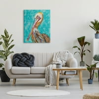 Ступел индустрии смели Пеликан птица разнообразен колаж Модел Ивици живопис галерия увити платно печат стена изкуство, дизайн