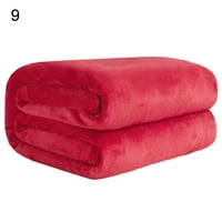 Flmtop супер мек твърд цвят удебелен топъл фланелен одеяло диван спалня хвърляне килим червен 70x