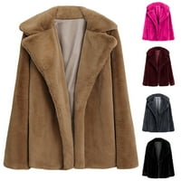 Дамски палта жени зима топло дебело палто твърдо палто външно яке от кардиган палто горещо розово l