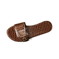 TDOQOT Женски плъзгащи сандали- плажен облечен летен удобен дамски сандали кафяв размер 6.5