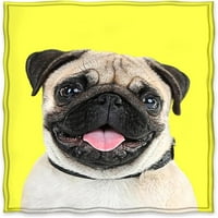 -Dake pug куче одеяло карикатура гладка мека печат за хвърляне на диван Стол легло Офис подарък 50 x60