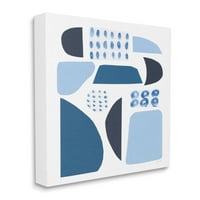 Ступел индустрии нюанси на синьо абстрактни форми колаж дизайн платно стена изкуство, 40, дизайн от Кортни прах